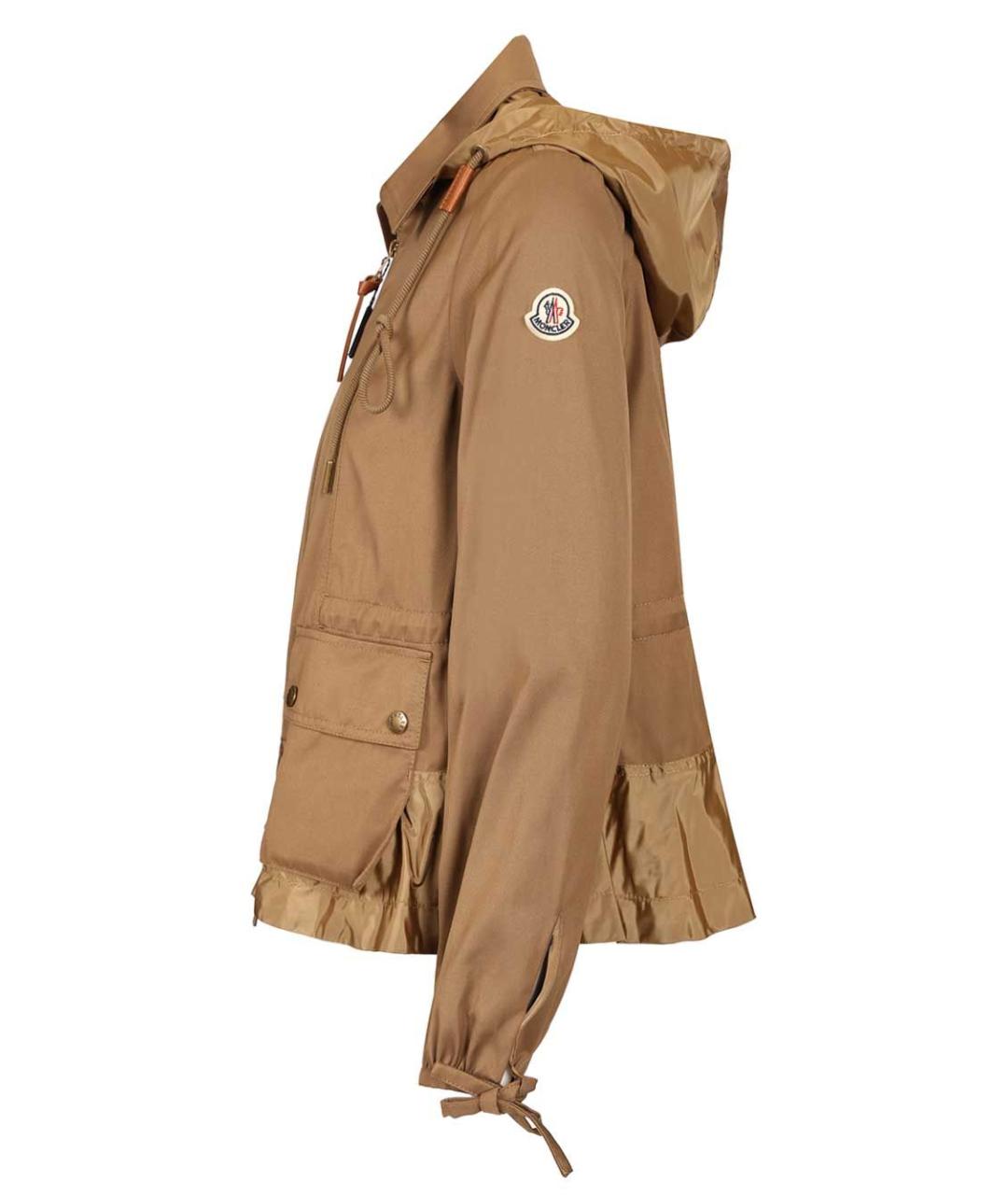 MONCLER Бежевая полиэстеровая куртка, фото 3