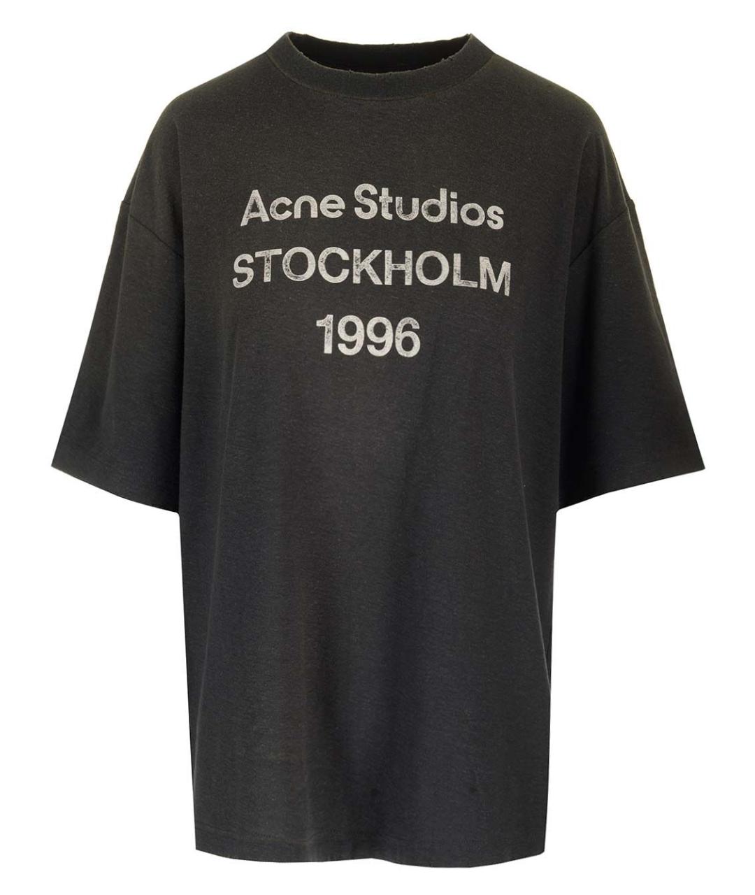 ACNE STUDIOS Черная хлопковая футболка, фото 1