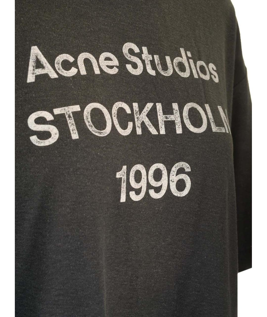 ACNE STUDIOS Черная хлопковая футболка, фото 3