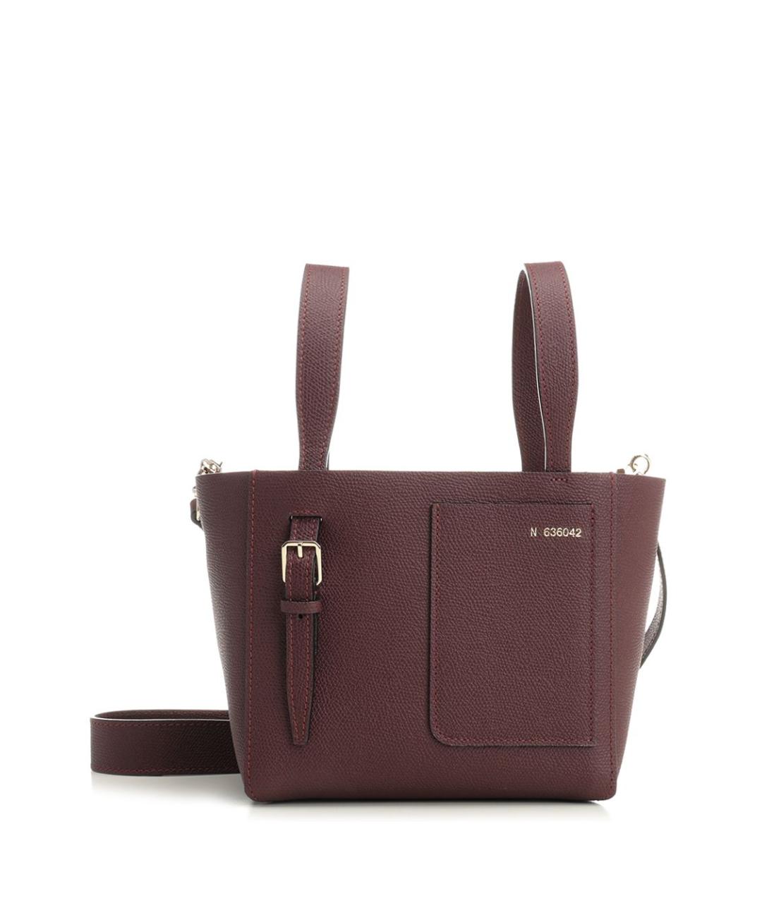 VALEXTRA Бордовая кожаная сумка тоут, фото 1