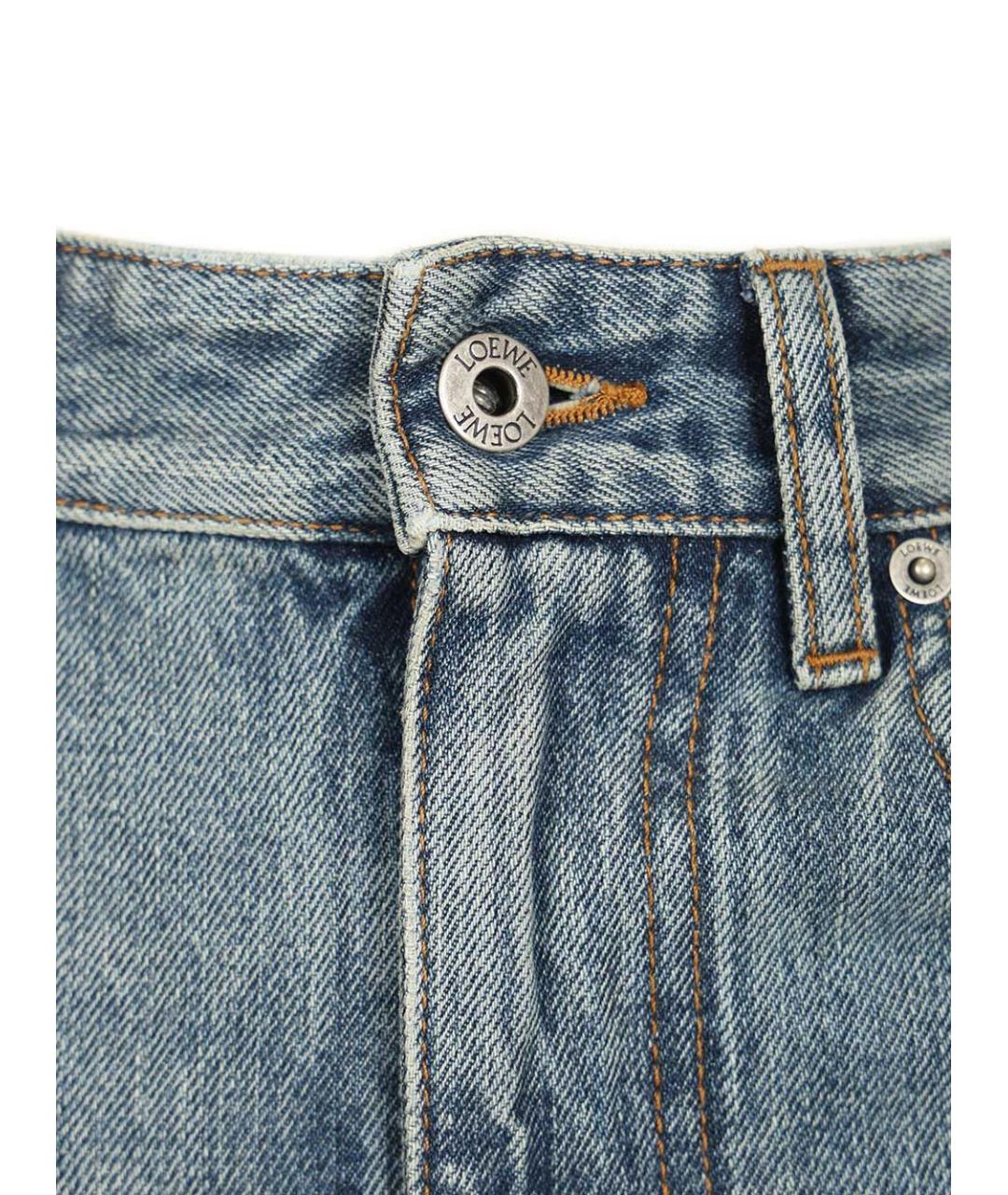 LOEWE Голубые хлопковые прямые джинсы, фото 4