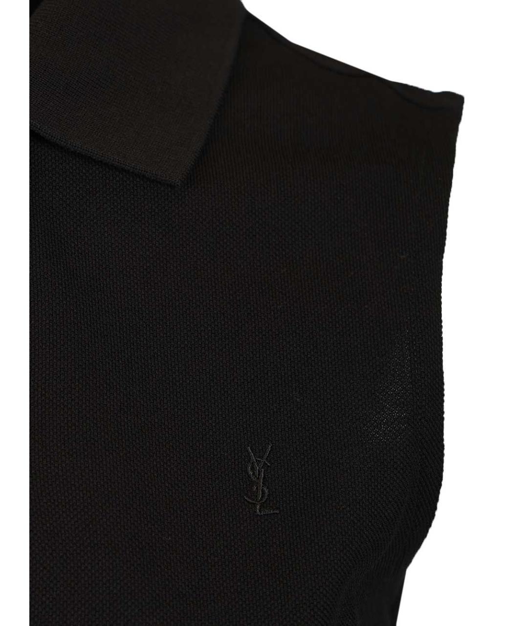 SAINT LAURENT Черная хлопковая футболка, фото 5