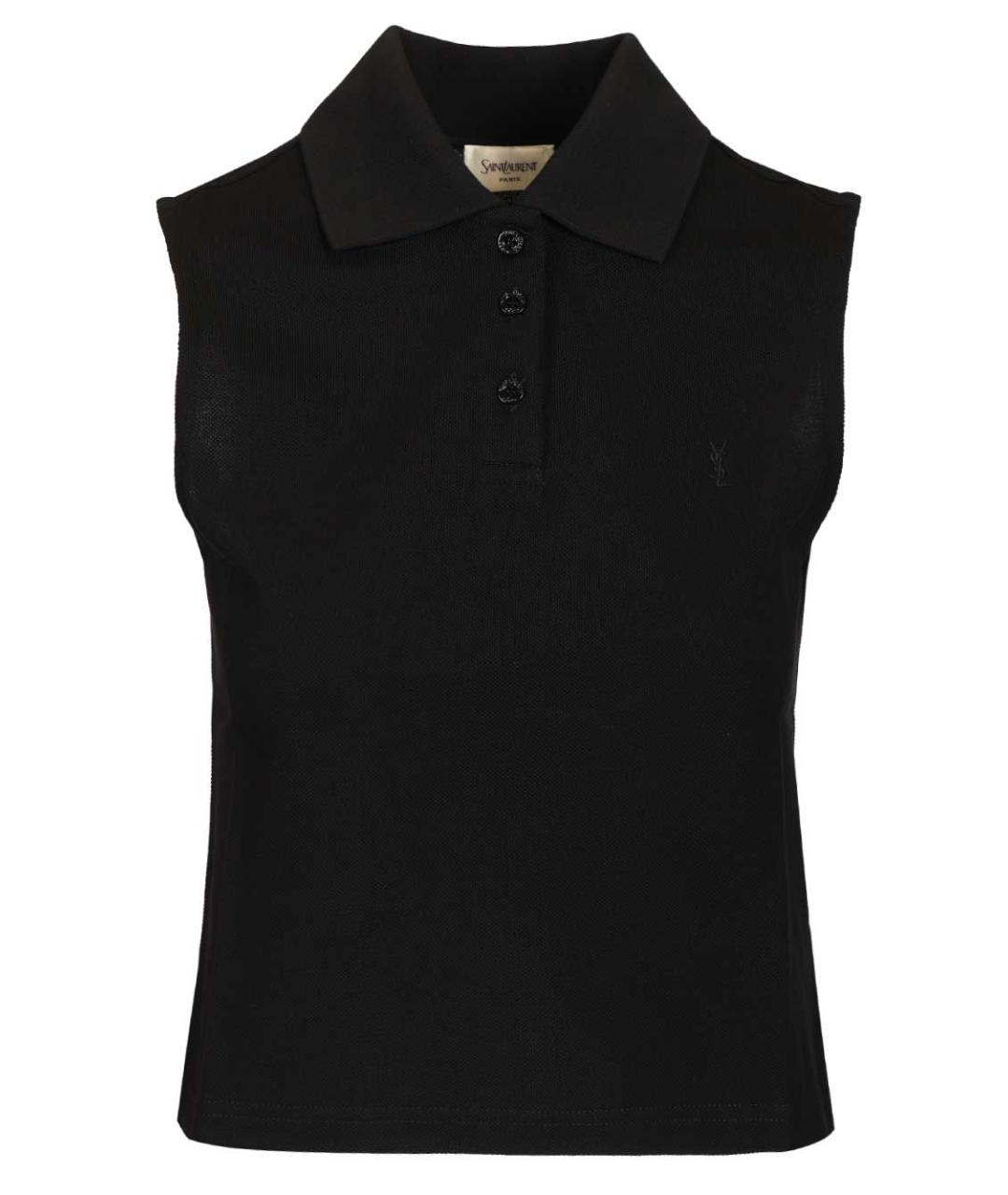 SAINT LAURENT Черная хлопковая футболка, фото 1