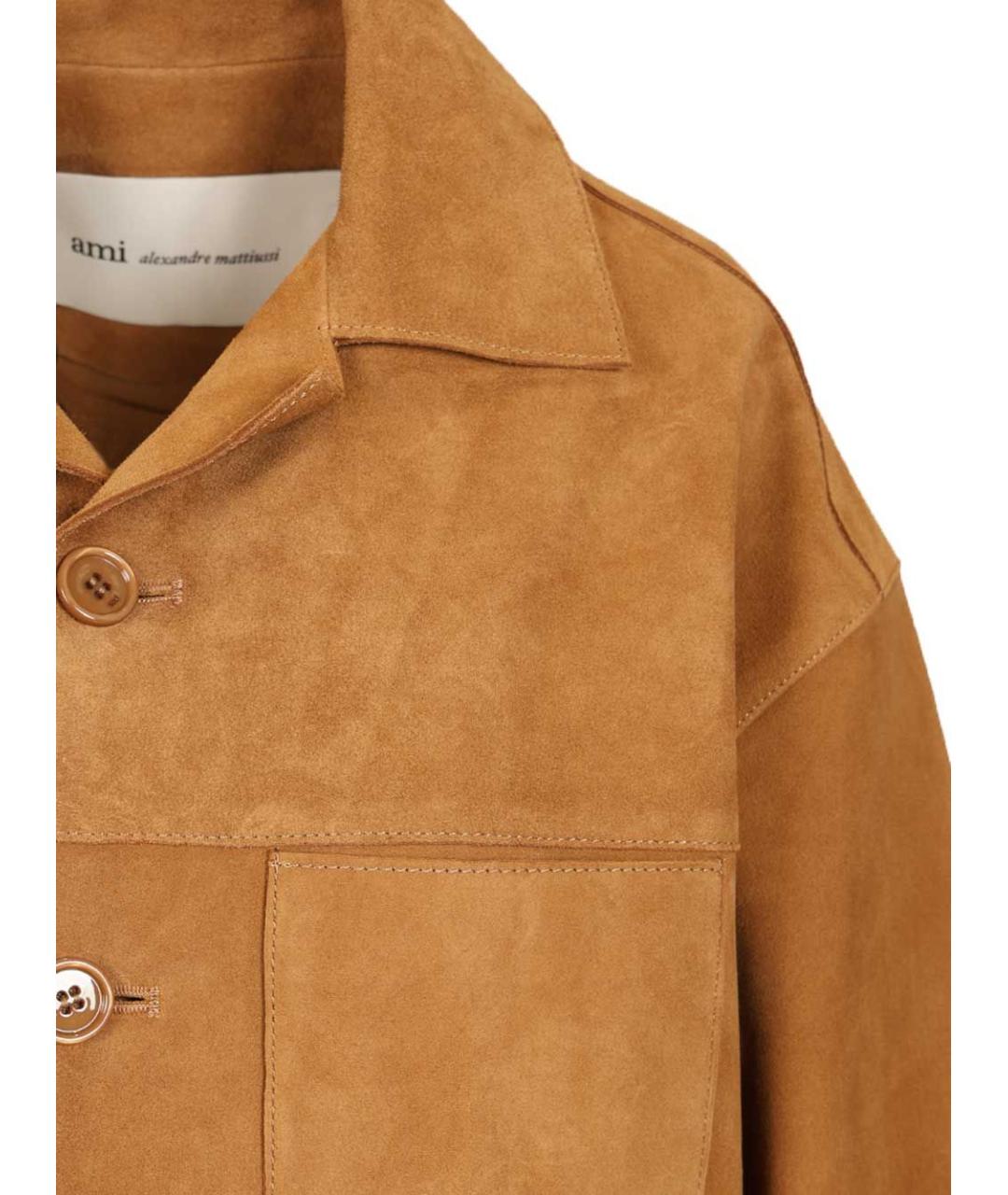 Ami Paris Коричневая замшевая куртка, фото 5