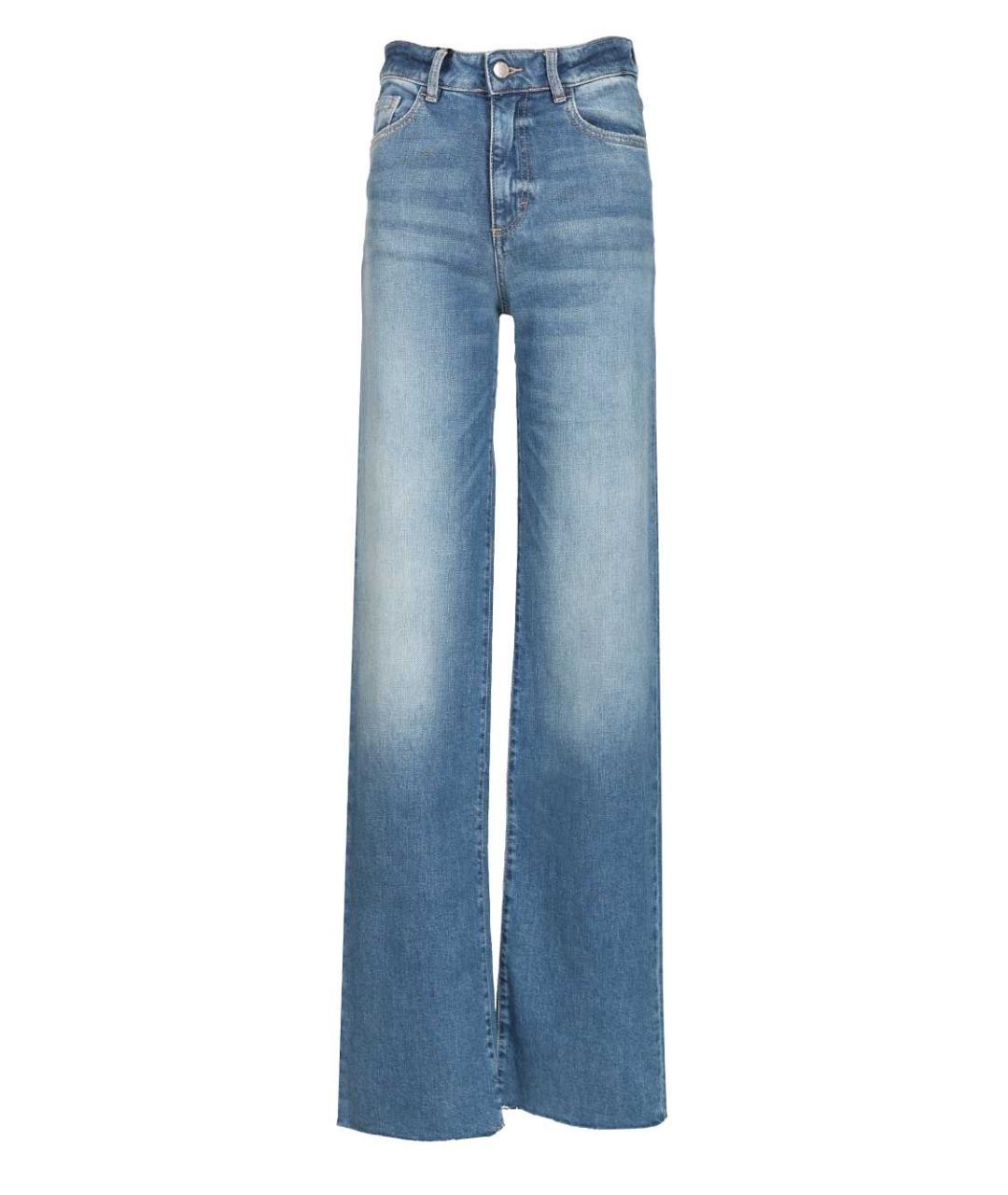 ICON DENIM Голубые хлопко-эластановые прямые джинсы, фото 1