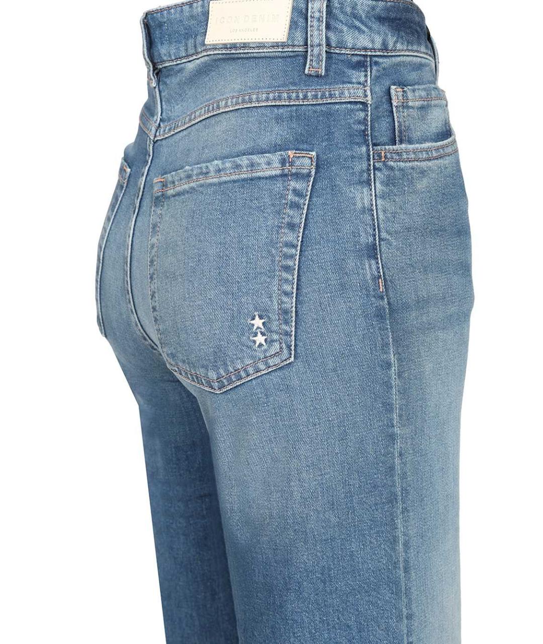 ICON DENIM Голубые хлопко-эластановые прямые джинсы, фото 4