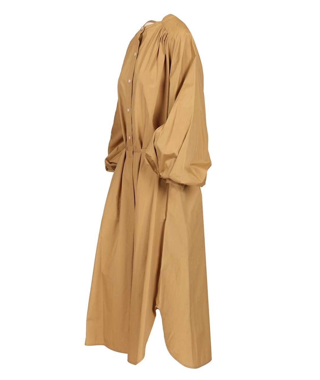 LOULOU STUDIO Бежевое хлопковое повседневное платье, фото 3