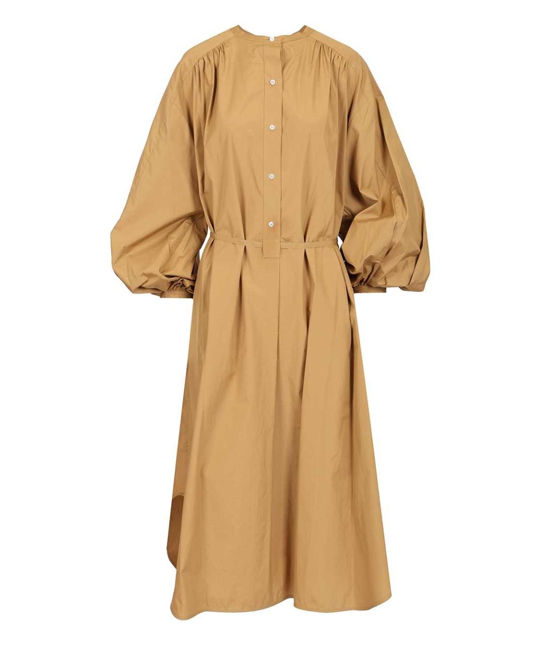 LOULOU STUDIO Бежевое хлопковое повседневное платье, фото 1