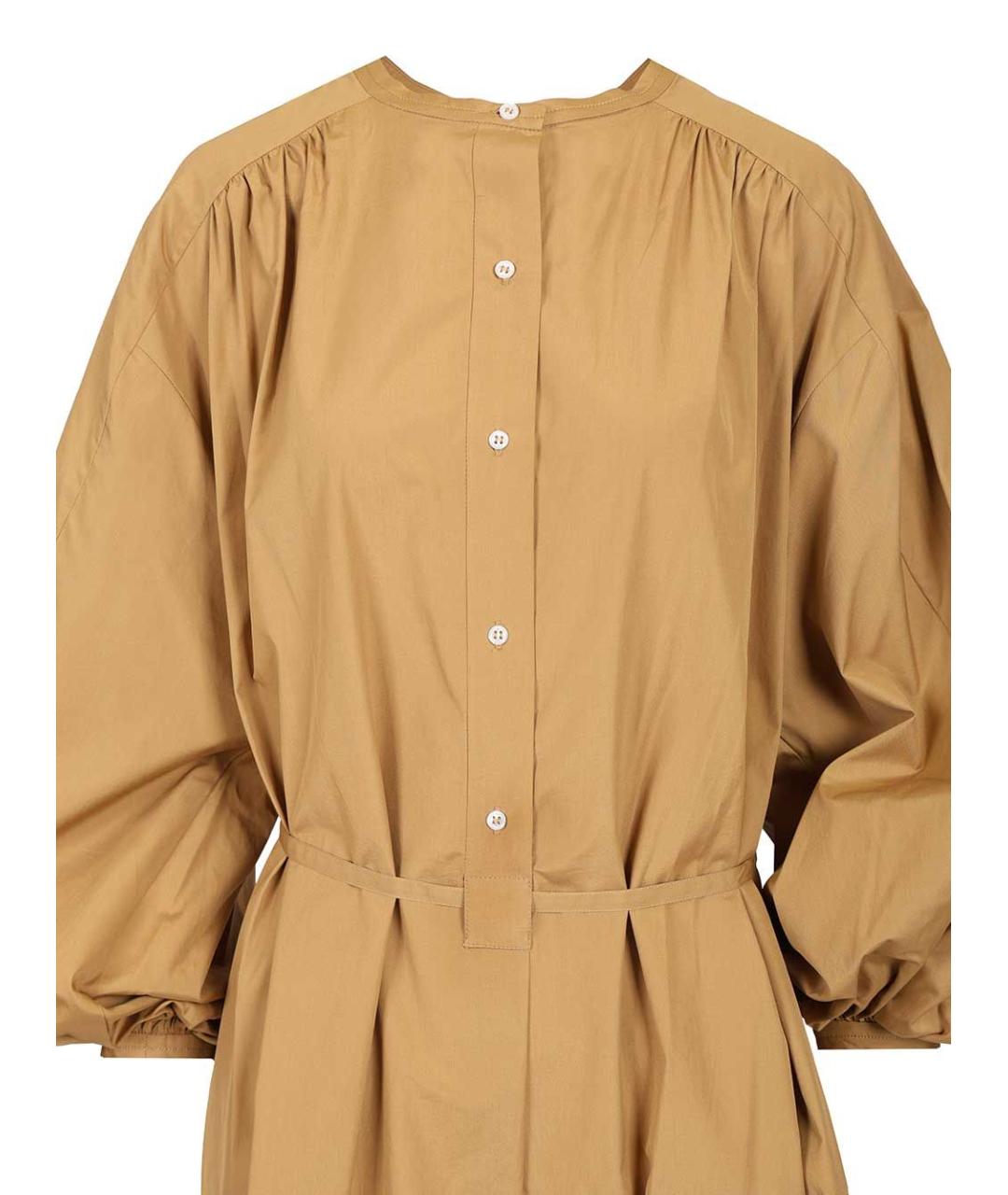 LOULOU STUDIO Бежевое хлопковое повседневное платье, фото 4