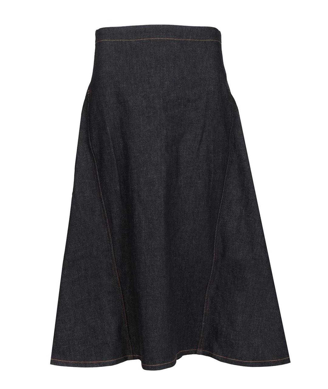 JACQUEMUS Темно-синяя хлопковая юбка миди, фото 1