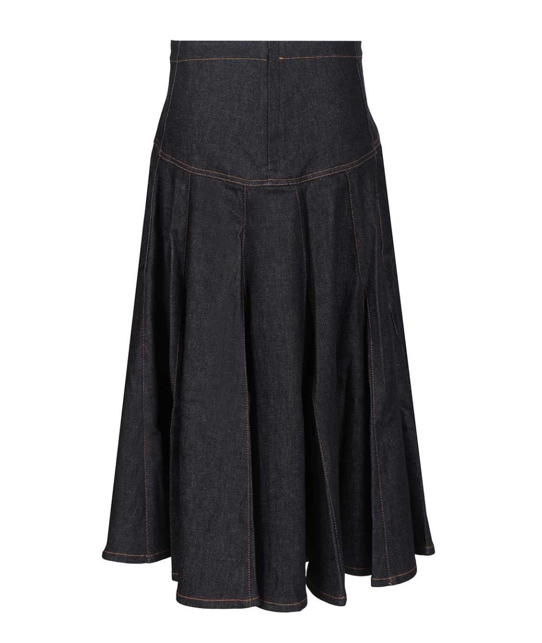 JACQUEMUS Темно-синяя хлопковая юбка миди, фото 2