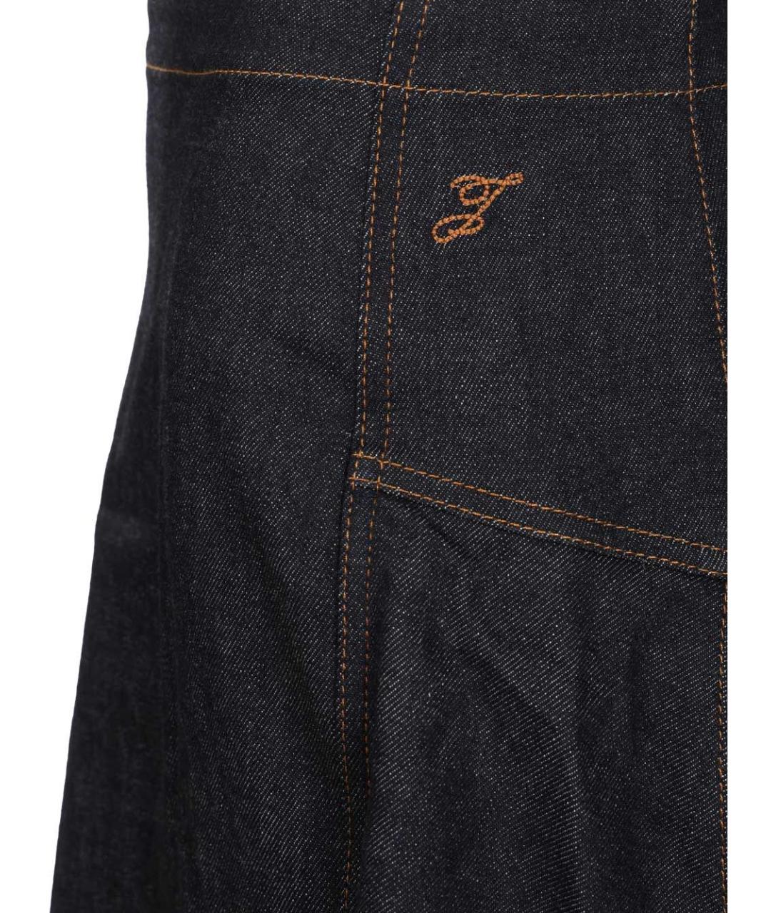 JACQUEMUS Темно-синяя хлопковая юбка миди, фото 4