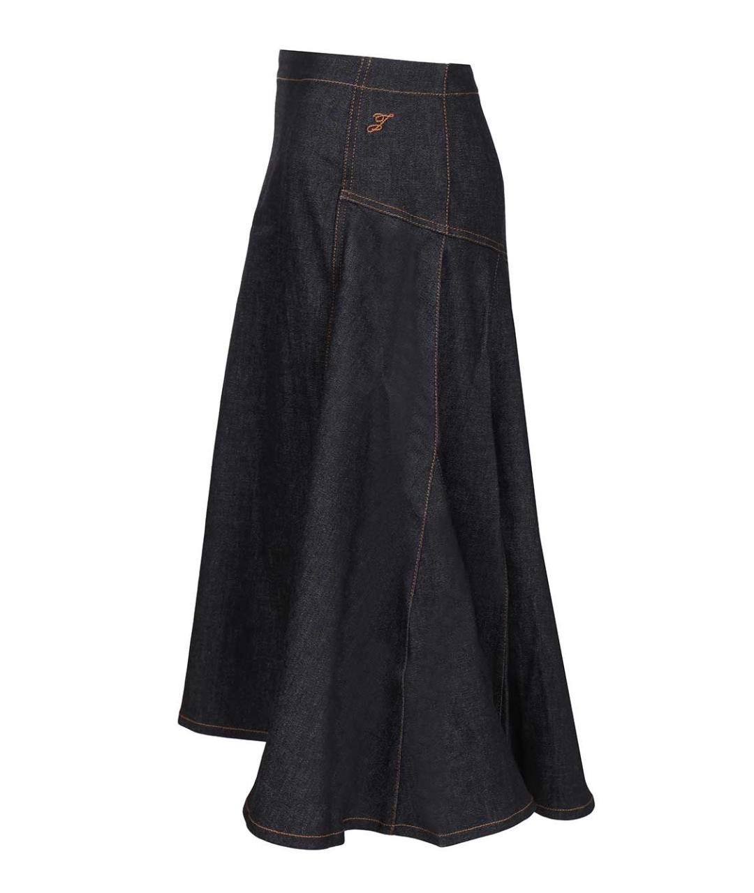 JACQUEMUS Темно-синяя хлопковая юбка миди, фото 3