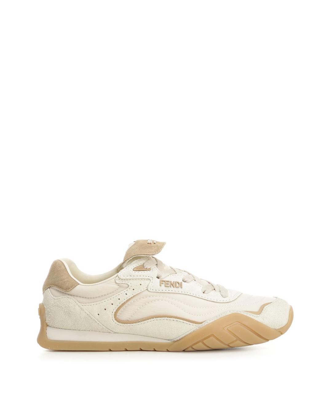 FENDI Белые замшевые кроссовки, фото 1