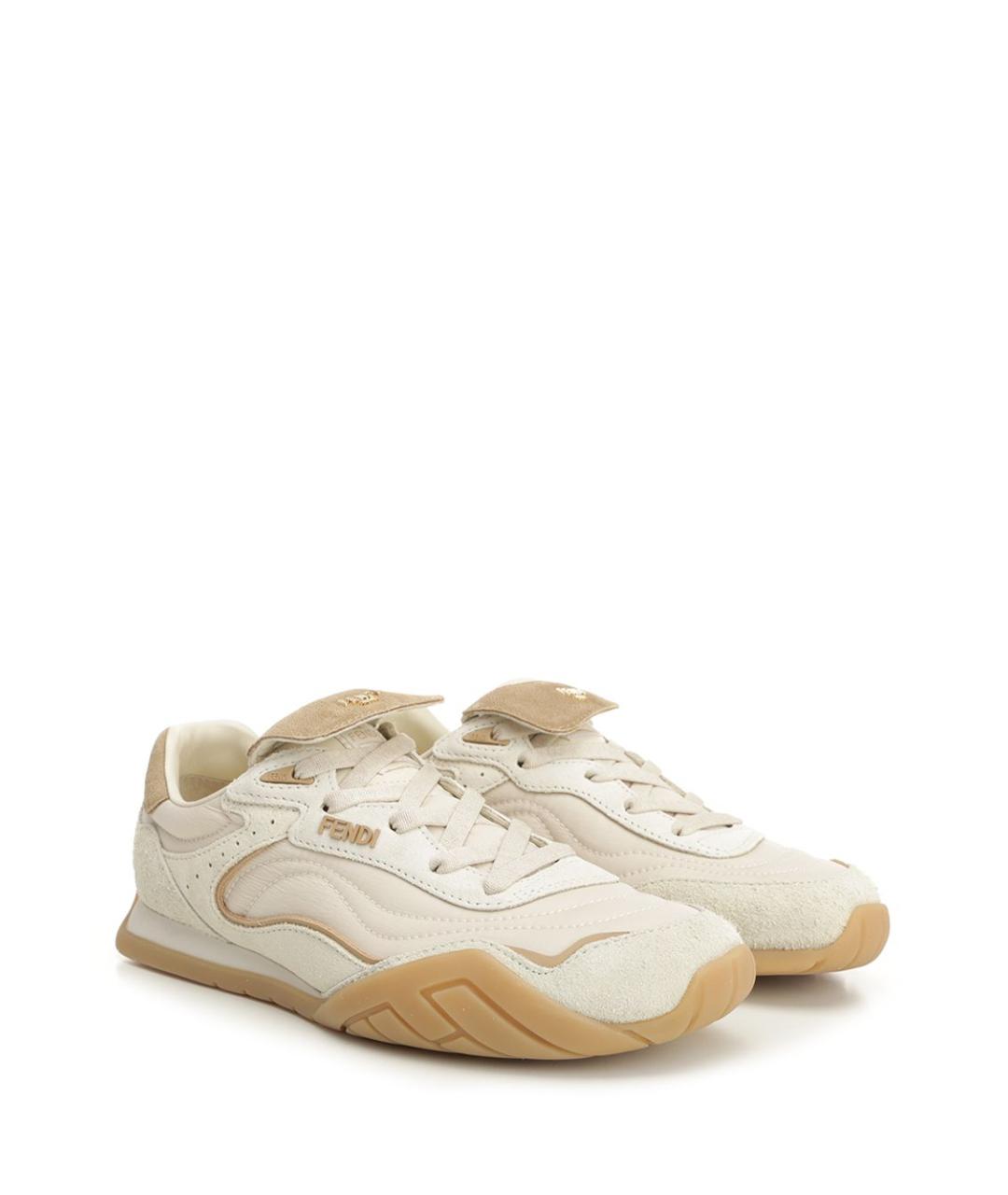 FENDI Белые замшевые кроссовки, фото 2