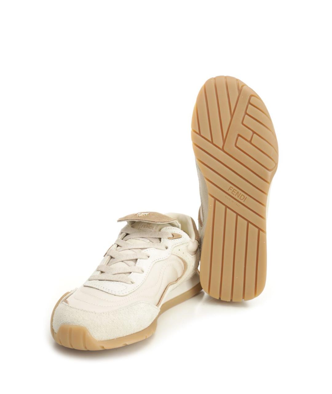 FENDI Белые замшевые кроссовки, фото 5
