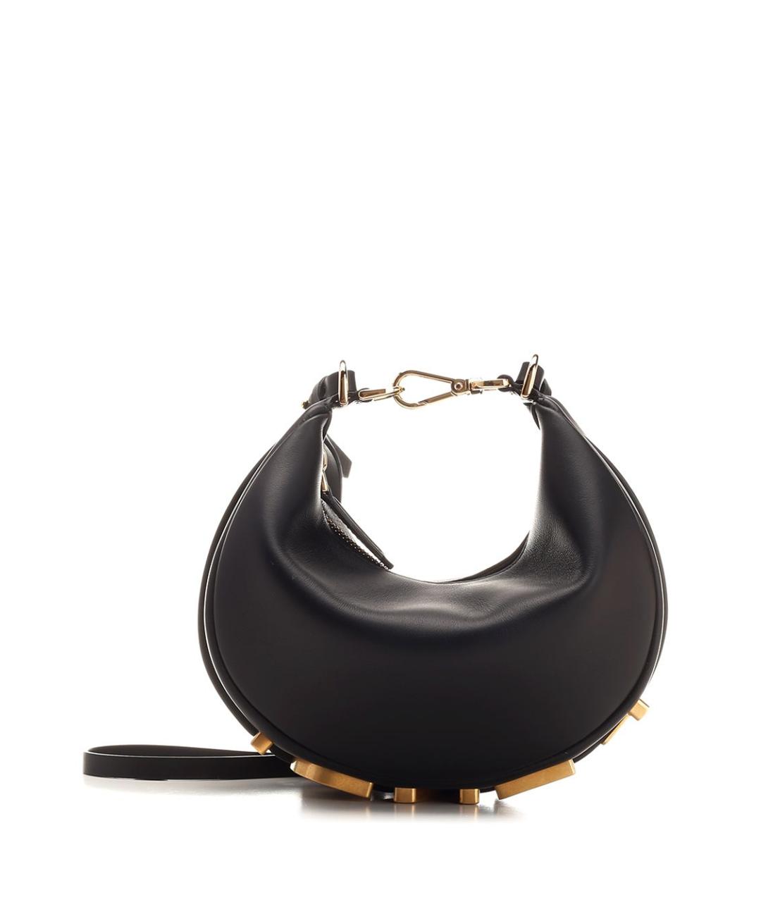 FENDI Черная кожаная сумка через плечо, фото 1