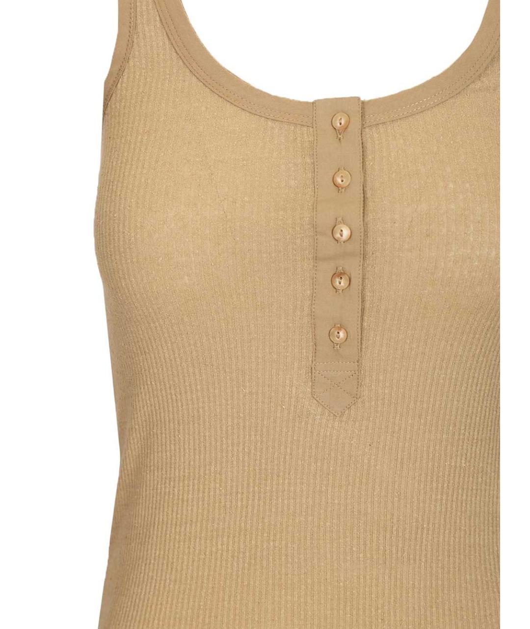 ISABEL MARANT Бежевая шелковая майка, фото 4