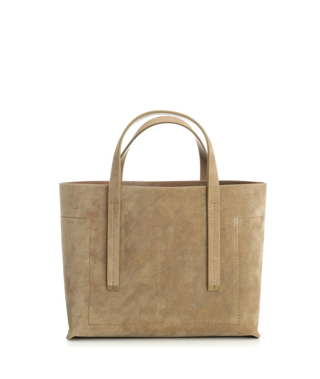 RICK OWENS Бежевая замшевая сумка тоут, фото 3