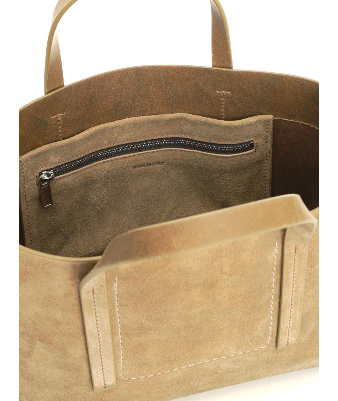 RICK OWENS Бежевая замшевая сумка тоут, фото 4