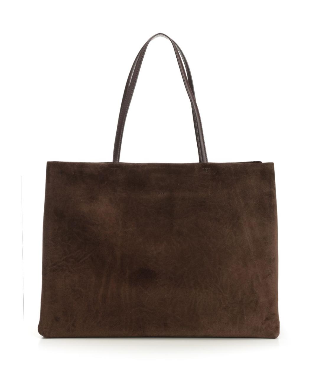 TORY BURCH Коричневая замшевая сумка с короткими ручками, фото 3