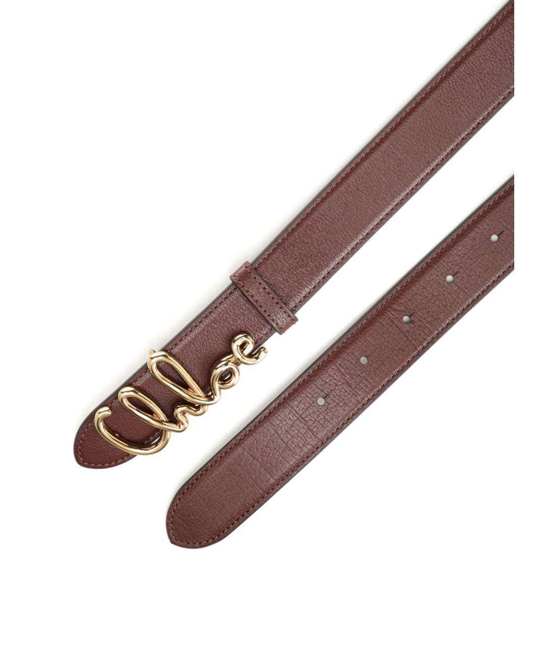 CHLOE Коричневый кожаный ремень, фото 2