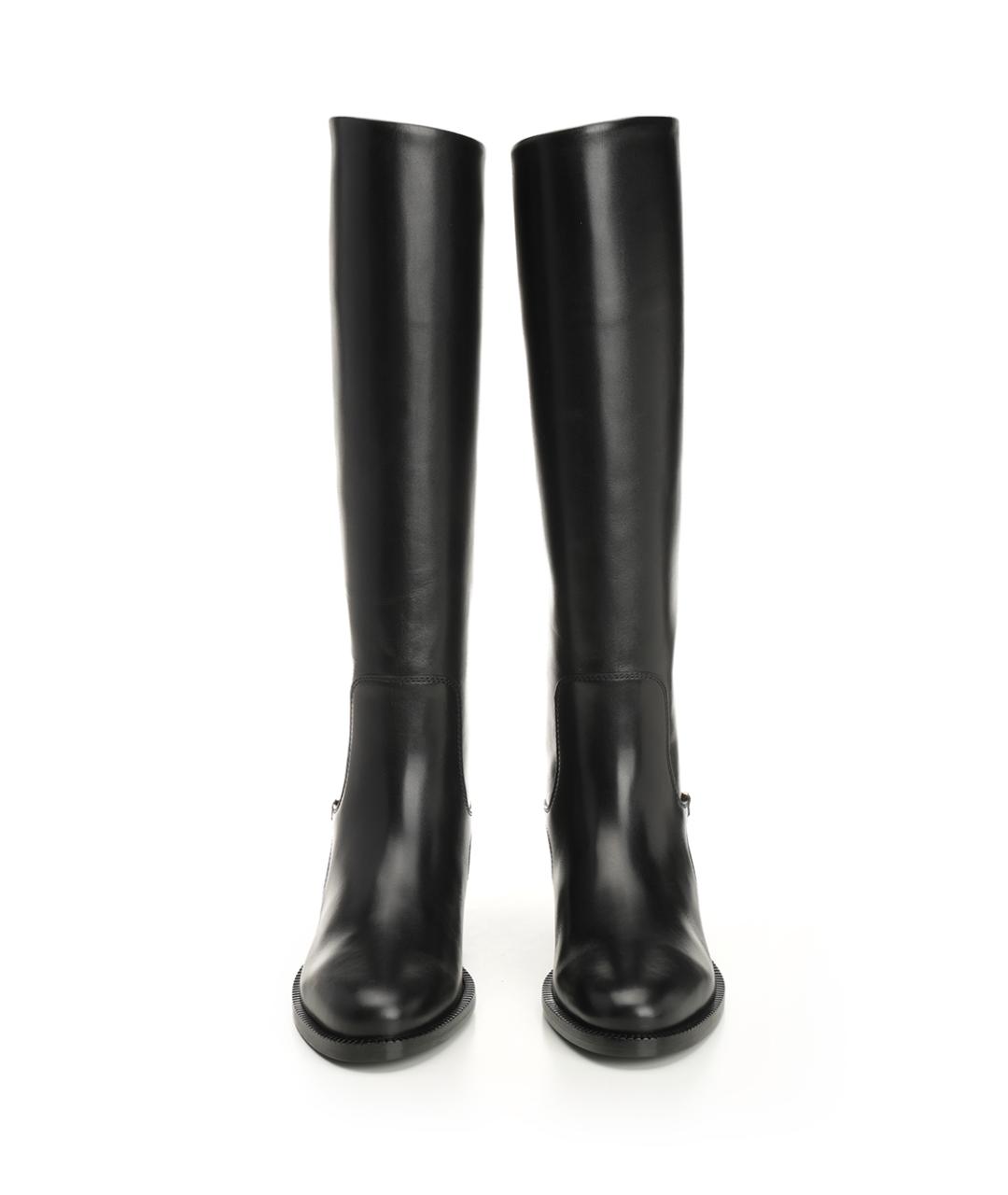 FERRAGAMO Черные кожаные сапоги, фото 5