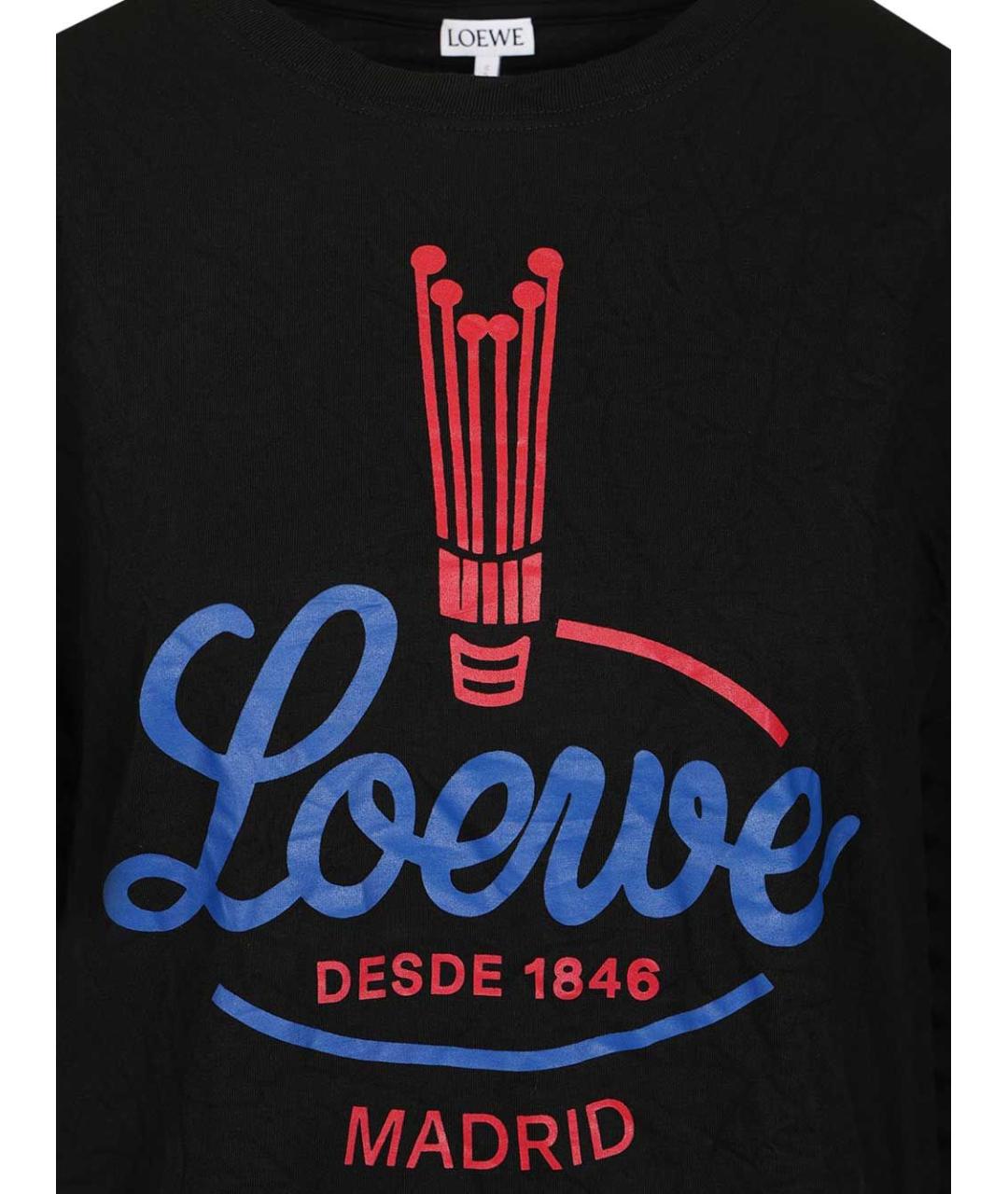 LOEWE Черная хлопковая футболка, фото 3