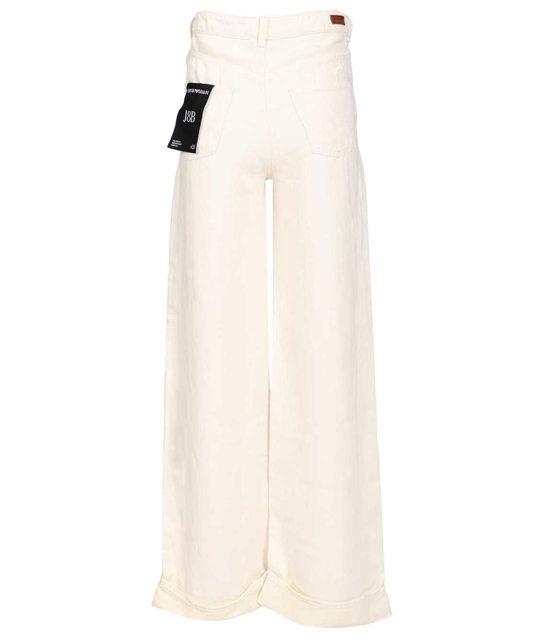 EMPORIO ARMANI Белые хлопковые прямые джинсы, фото 2