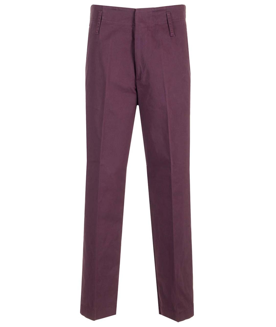 FORTE FORTE Фиолетовые хлопковые прямые брюки, фото 1