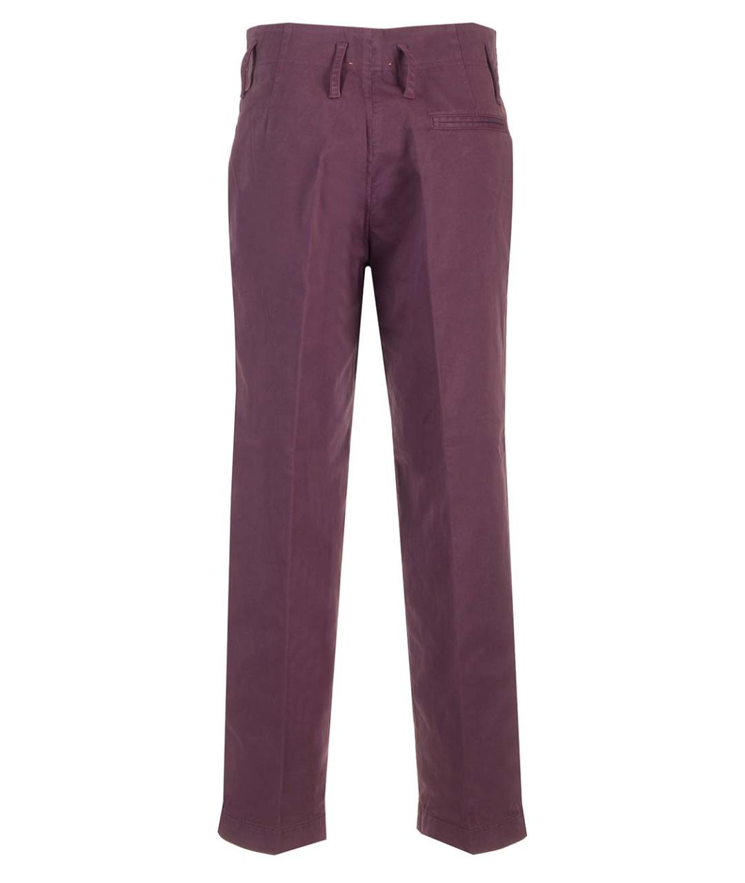 FORTE FORTE Фиолетовые хлопковые прямые брюки, фото 2