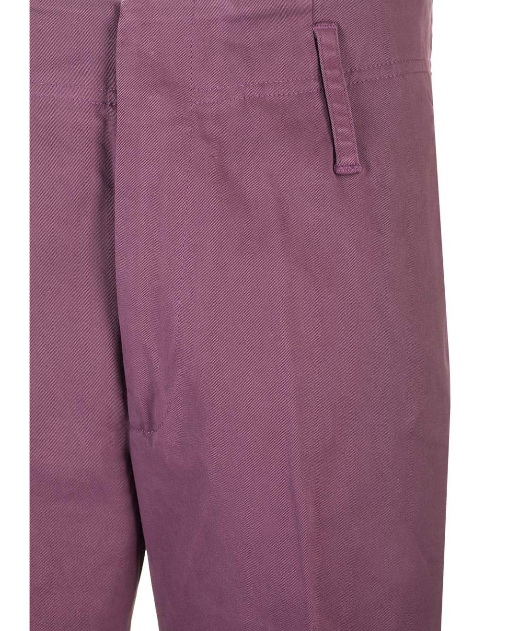 FORTE FORTE Фиолетовые хлопковые прямые брюки, фото 4