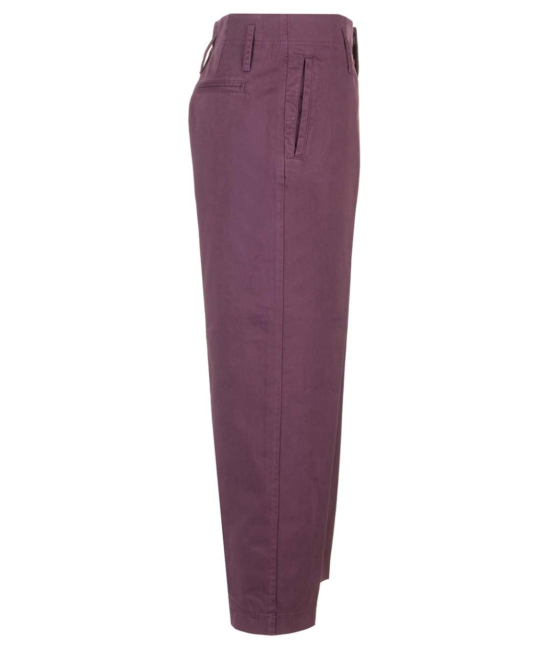 FORTE FORTE Фиолетовые хлопковые прямые брюки, фото 3