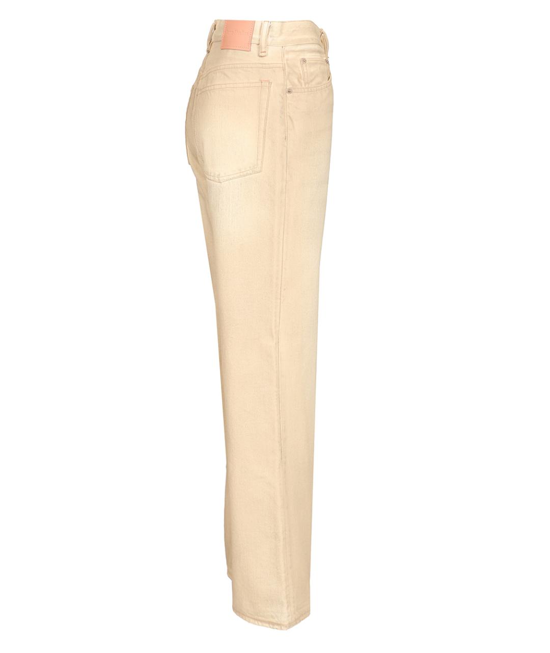 ACNE STUDIOS Бежевые хлопковые прямые джинсы, фото 3