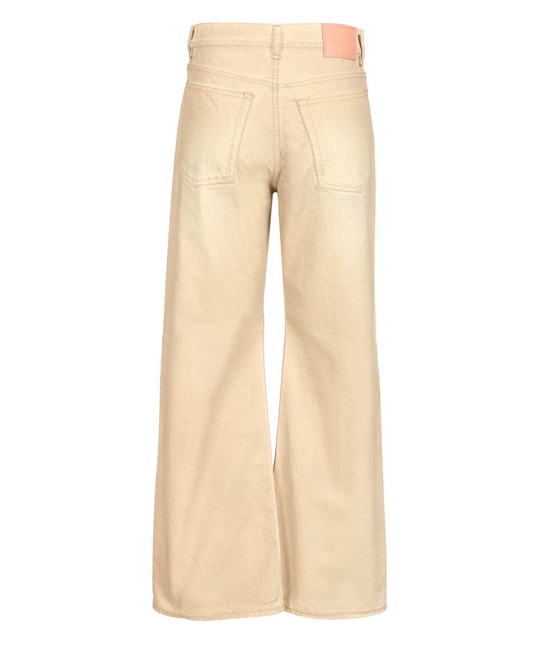 ACNE STUDIOS Бежевые хлопковые прямые джинсы, фото 2