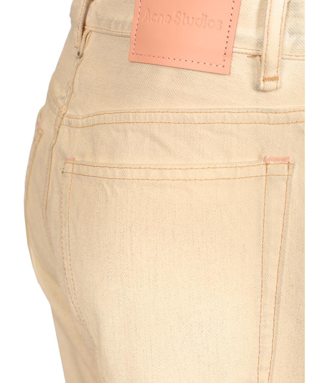 ACNE STUDIOS Бежевые хлопковые прямые джинсы, фото 5