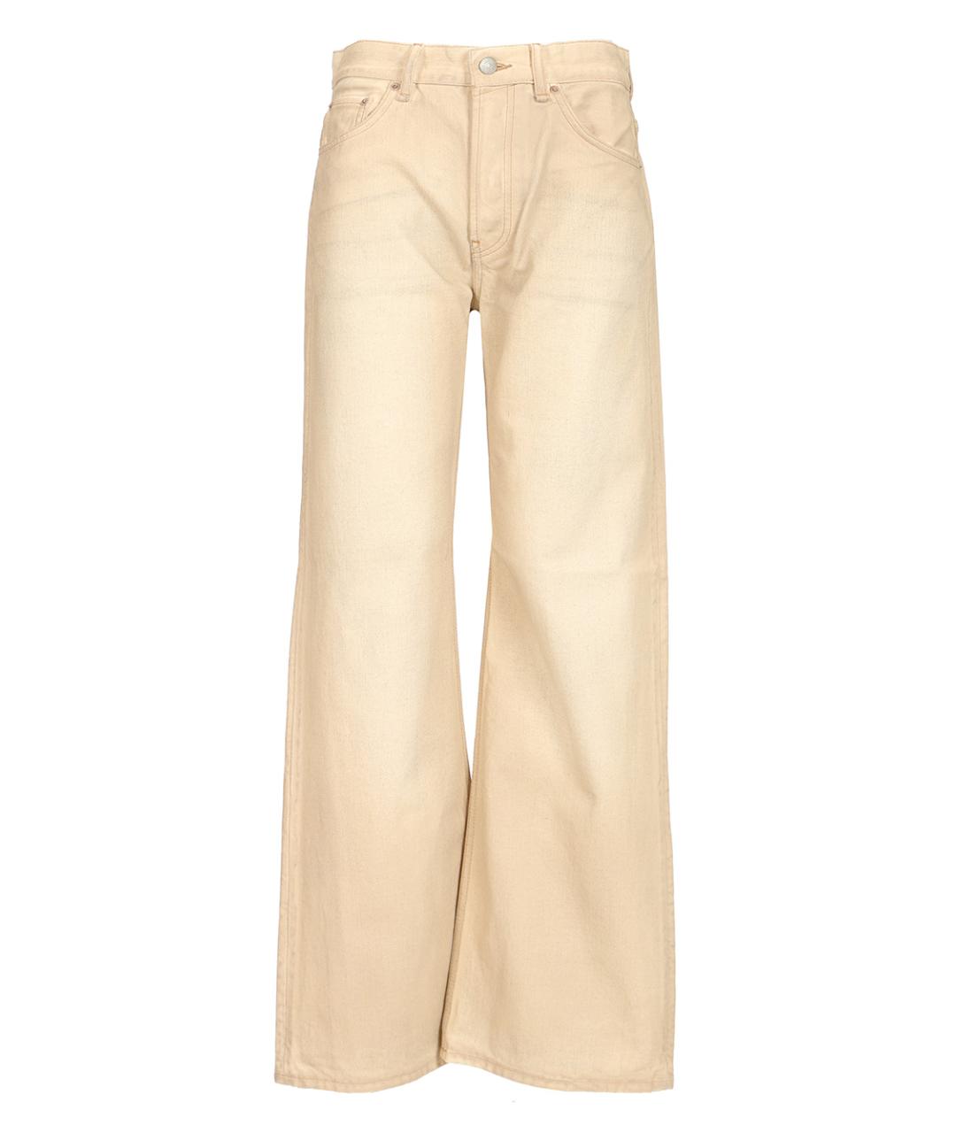 ACNE STUDIOS Бежевые хлопковые прямые джинсы, фото 1