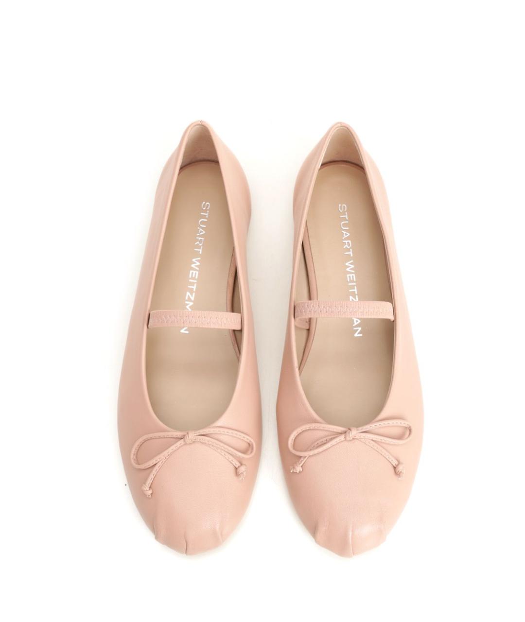 STUART WEITZMAN Розовые кожаные балетки, фото 5