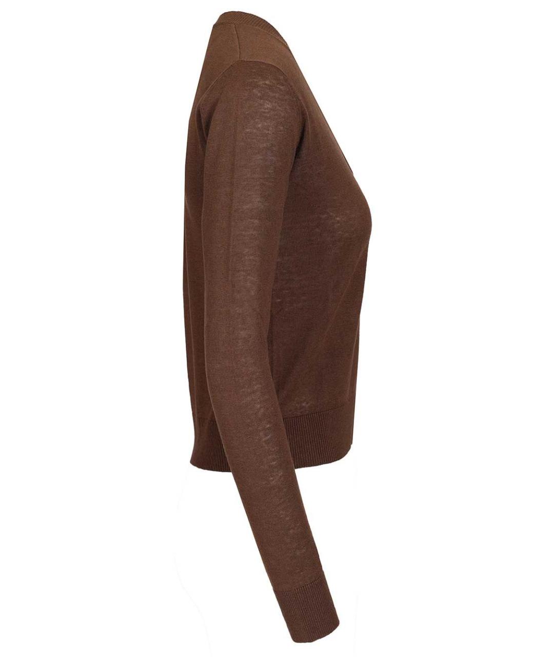 WEEKEND MAX MARA Коричневый шелковый кардиган, фото 3