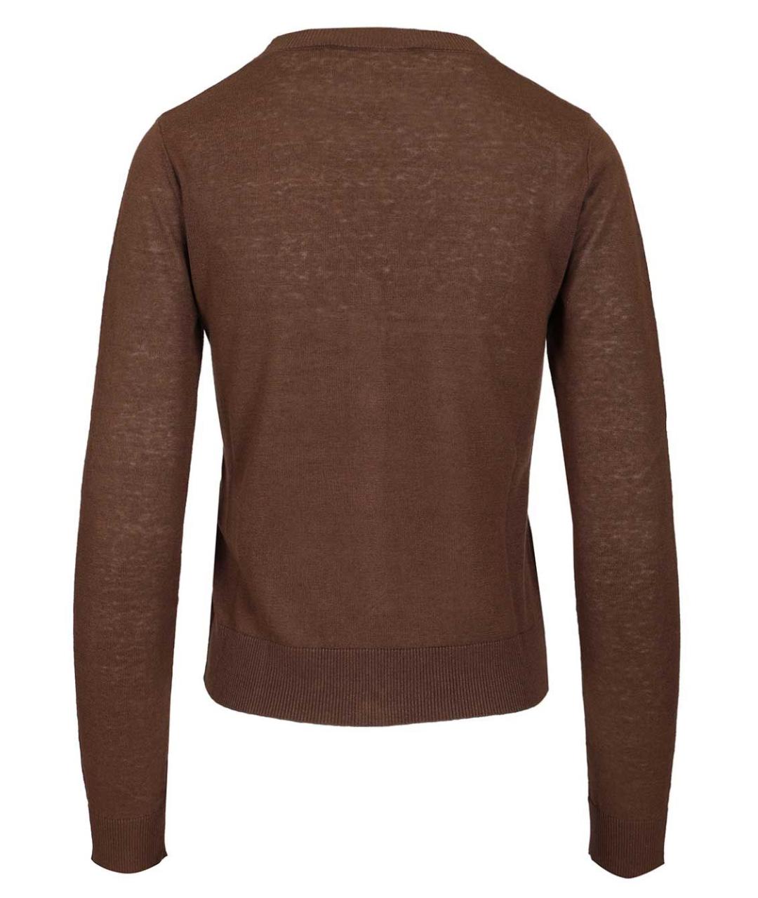 WEEKEND MAX MARA Коричневый шелковый кардиган, фото 2