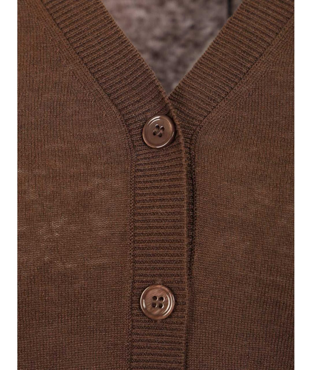 WEEKEND MAX MARA Коричневый шелковый кардиган, фото 4