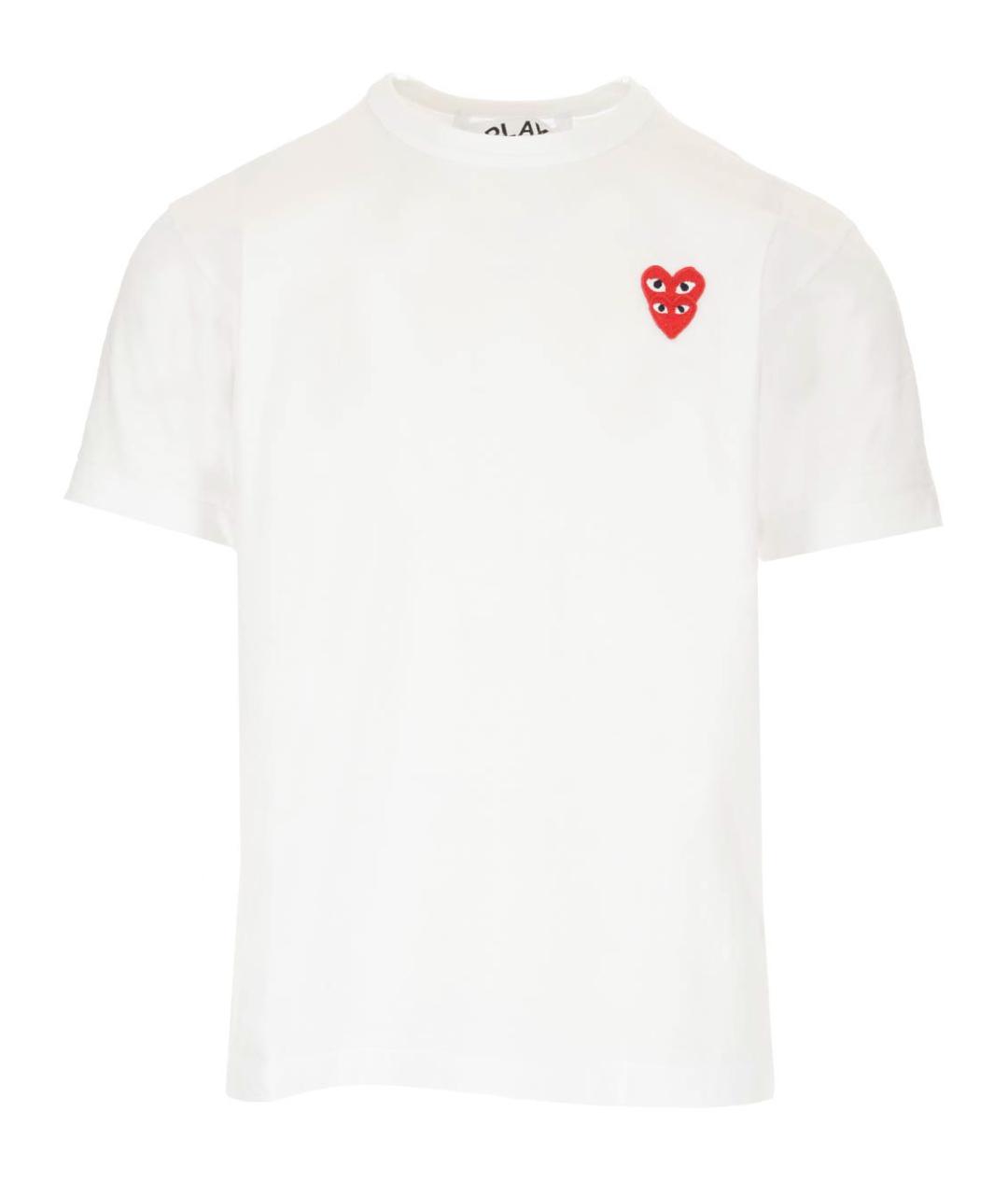 COMME DES GARÇONS PLAY Белая хлопковая футболка, фото 1