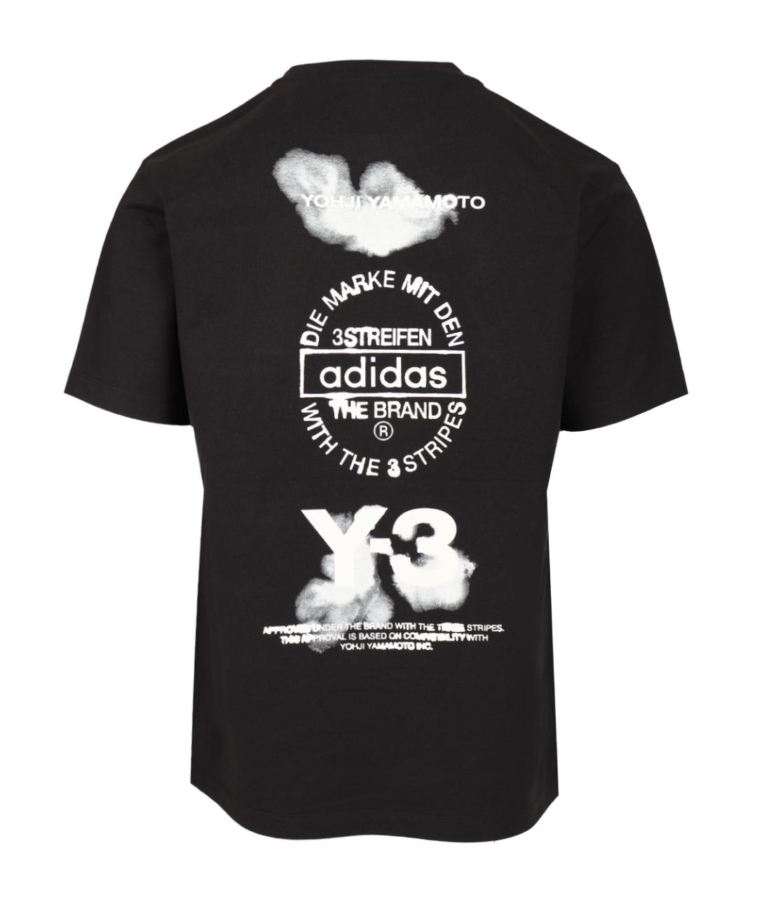 ADIDAS Черная хлопковая футболка, фото 2