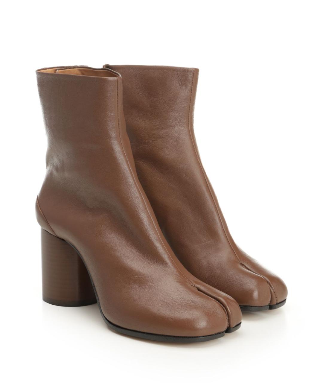 MAISON MARGIELA Коричневые кожаные ботильоны, фото 2