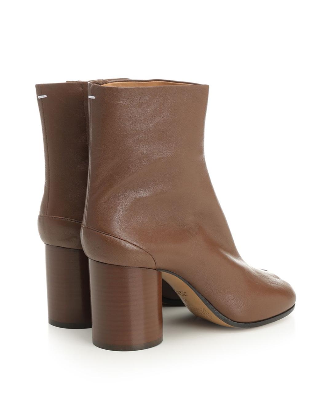 MAISON MARGIELA Коричневые кожаные ботильоны, фото 3