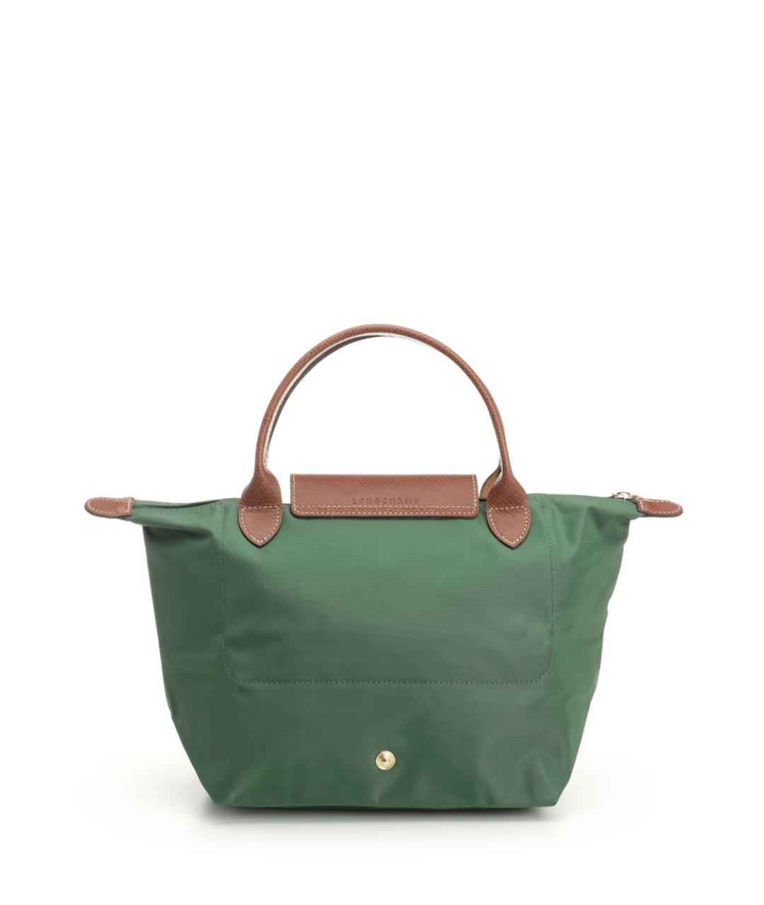 LONGCHAMP Зеленая тканевая сумка с короткими ручками, фото 3