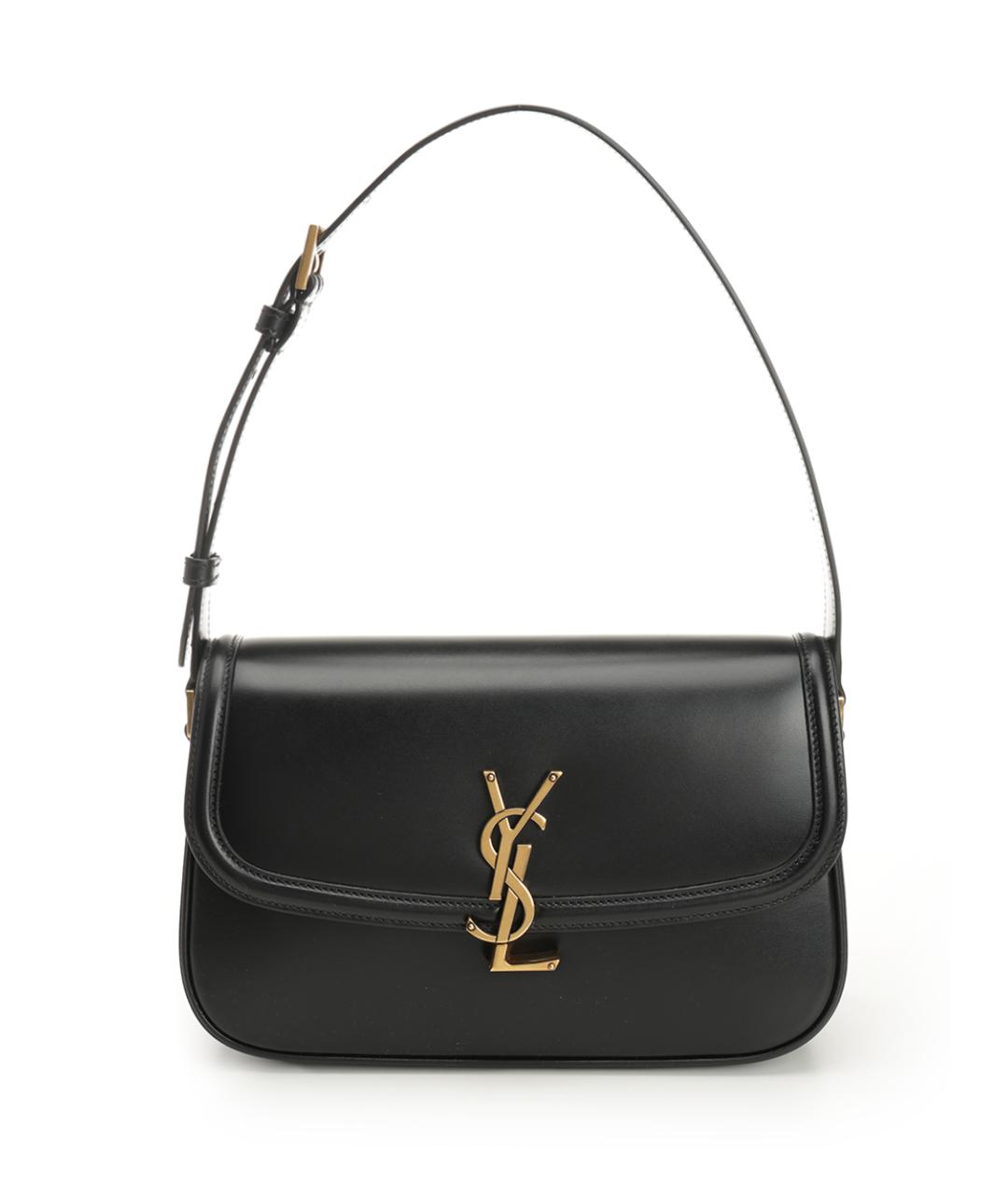 SAINT LAURENT Черная кожаная сумка через плечо, фото 1