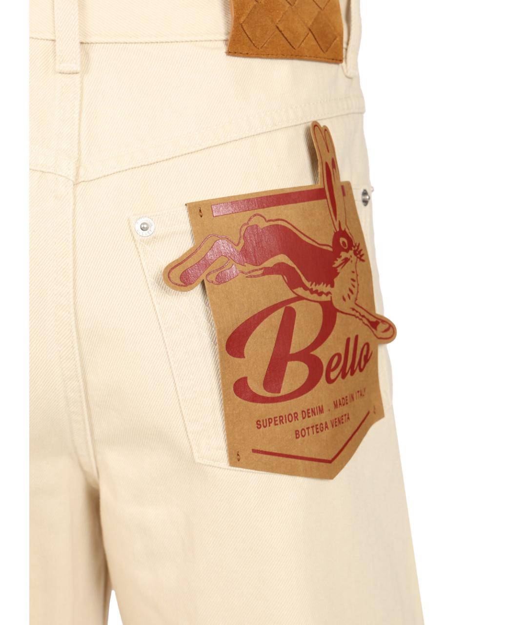 BOTTEGA VENETA Бежевые хлопковые прямые джинсы, фото 6