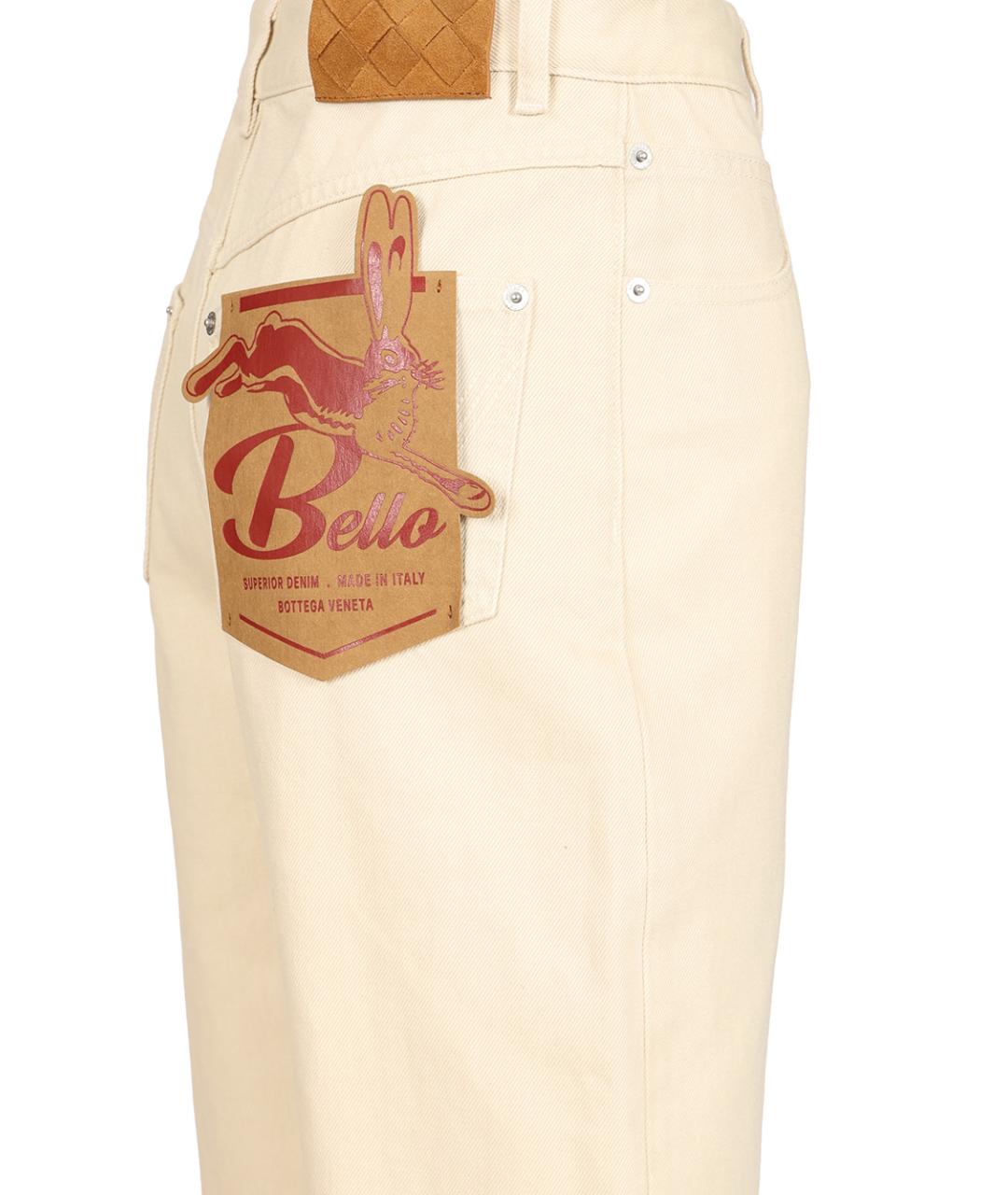 BOTTEGA VENETA Бежевые хлопковые прямые джинсы, фото 4