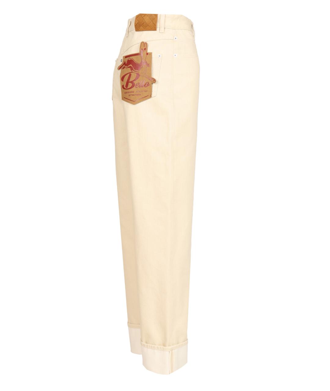 BOTTEGA VENETA Бежевые хлопковые прямые джинсы, фото 3